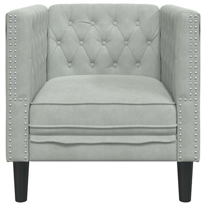 vidaXL Chesterfield Sofa Chair Light grey 71 x 74.5 x 70.5 cm Velvet
