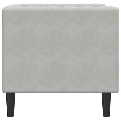 vidaXL Chesterfield Sofa Chair Light grey 71 x 74.5 x 70.5 cm Velvet