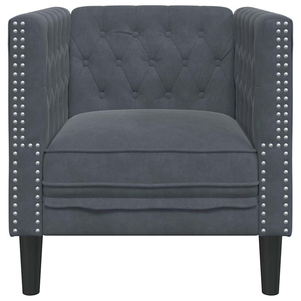 vidaXL Chesterfield Sofa Chair Dark grey 71 x 74.5 x 70.5 cm Velvet
