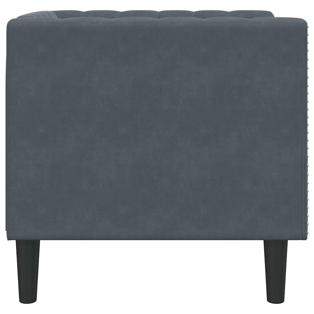 vidaXL Chesterfield Sofa Chair Dark grey 71 x 74.5 x 70.5 cm Velvet