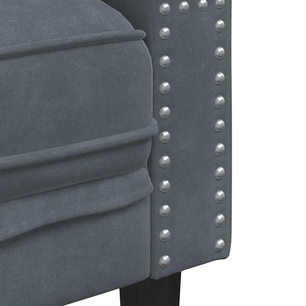vidaXL Sofa Dark Grey 174 x 74.5 x 70.5 cm Velvet