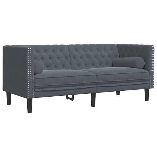 vidaXL Chesterfield Sofa Other Dark grey 174 x 74.5 x 70.5 cm Velvet