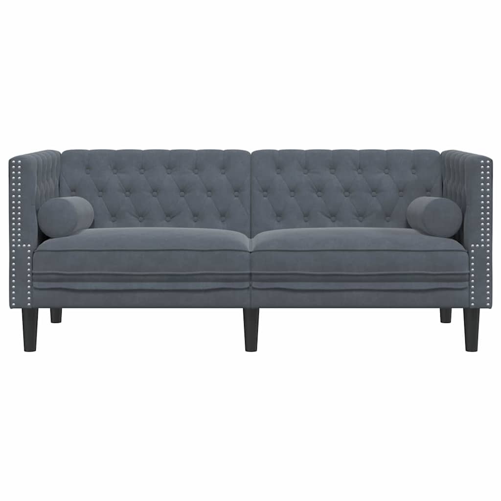 vidaXL Sofa Dark Grey 174 x 74.5 x 70.5 cm Velvet
