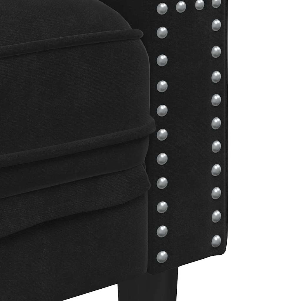 vidaXL Sofa Black 174 x 74.5 x 70.5 cm Velvet
