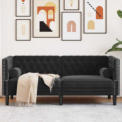 vidaXL Sofa Black 174 x 74.5 x 70.5 cm Velvet