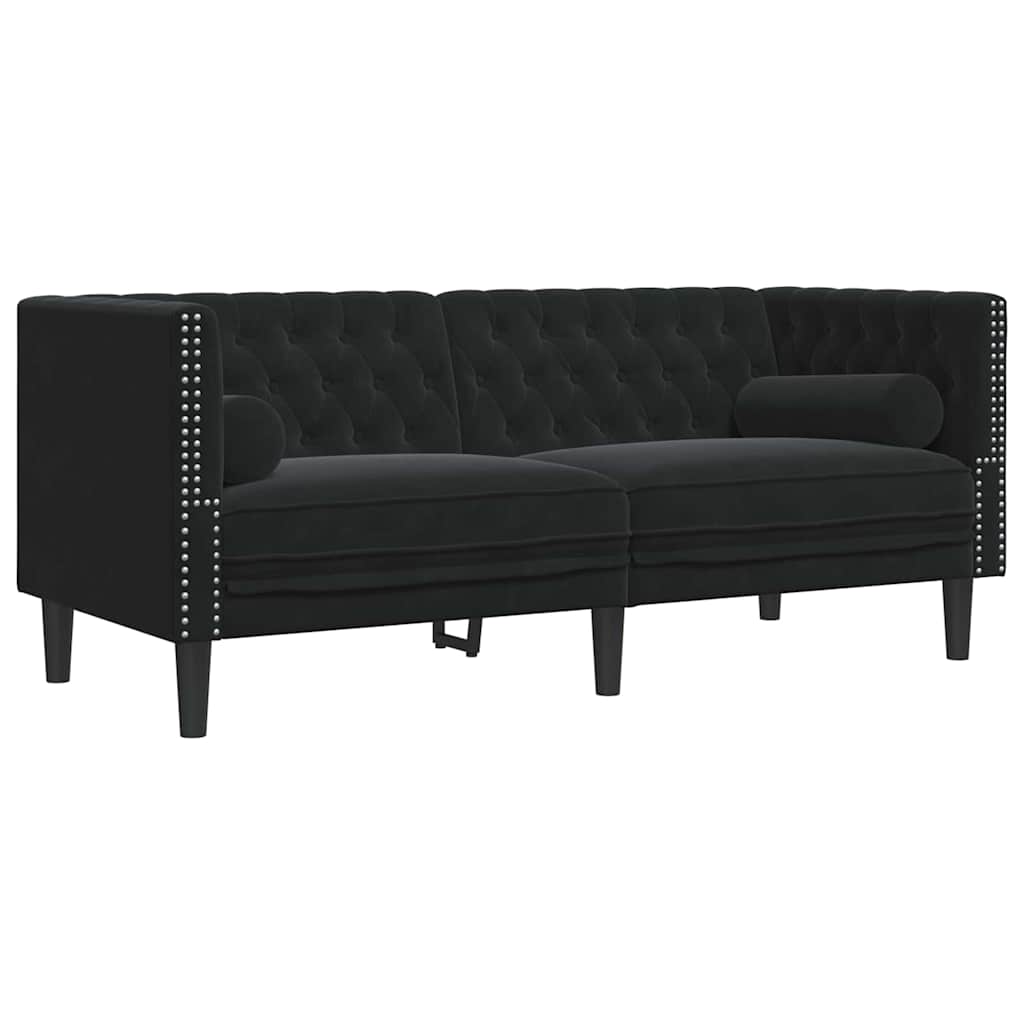 vidaXL Sofa Black 174 x 74.5 x 70.5 cm Velvet