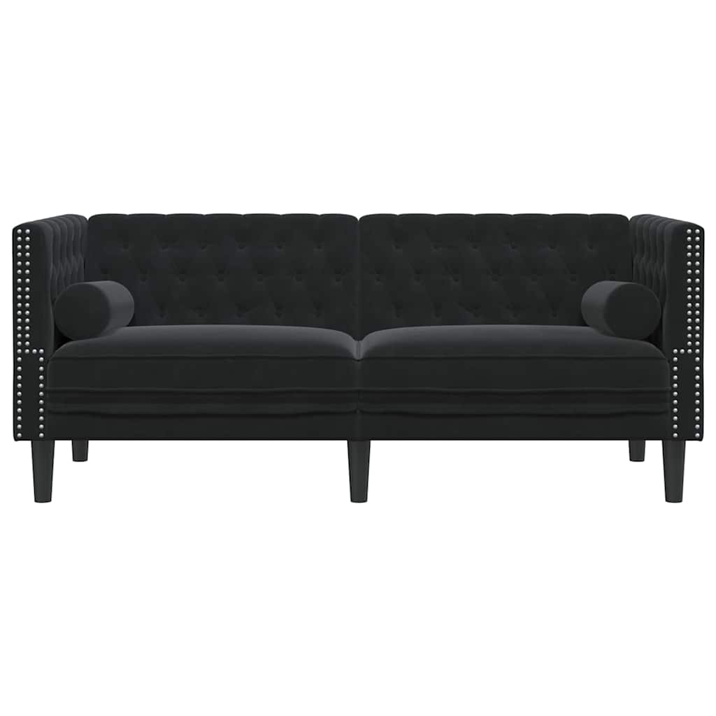 vidaXL Sofa Black 174 x 74.5 x 70.5 cm Velvet
