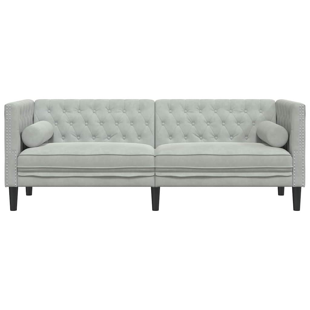 vidaXL Chesterfield Sofa Other Light grey 194 x 74.5 x 70.5 cm Velvet