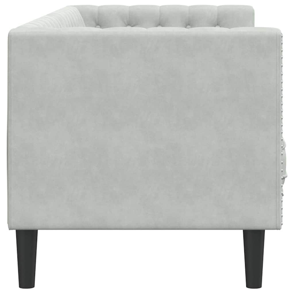 vidaXL Chesterfield Sofa Other Light grey 194 x 74.5 x 70.5 cm Velvet