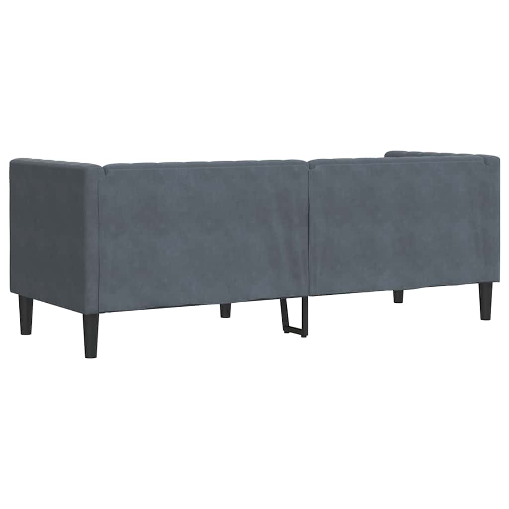 vidaXL Chesterfield Sofa Other Dark grey 194 x 74.5 x 70.5 cm Velvet