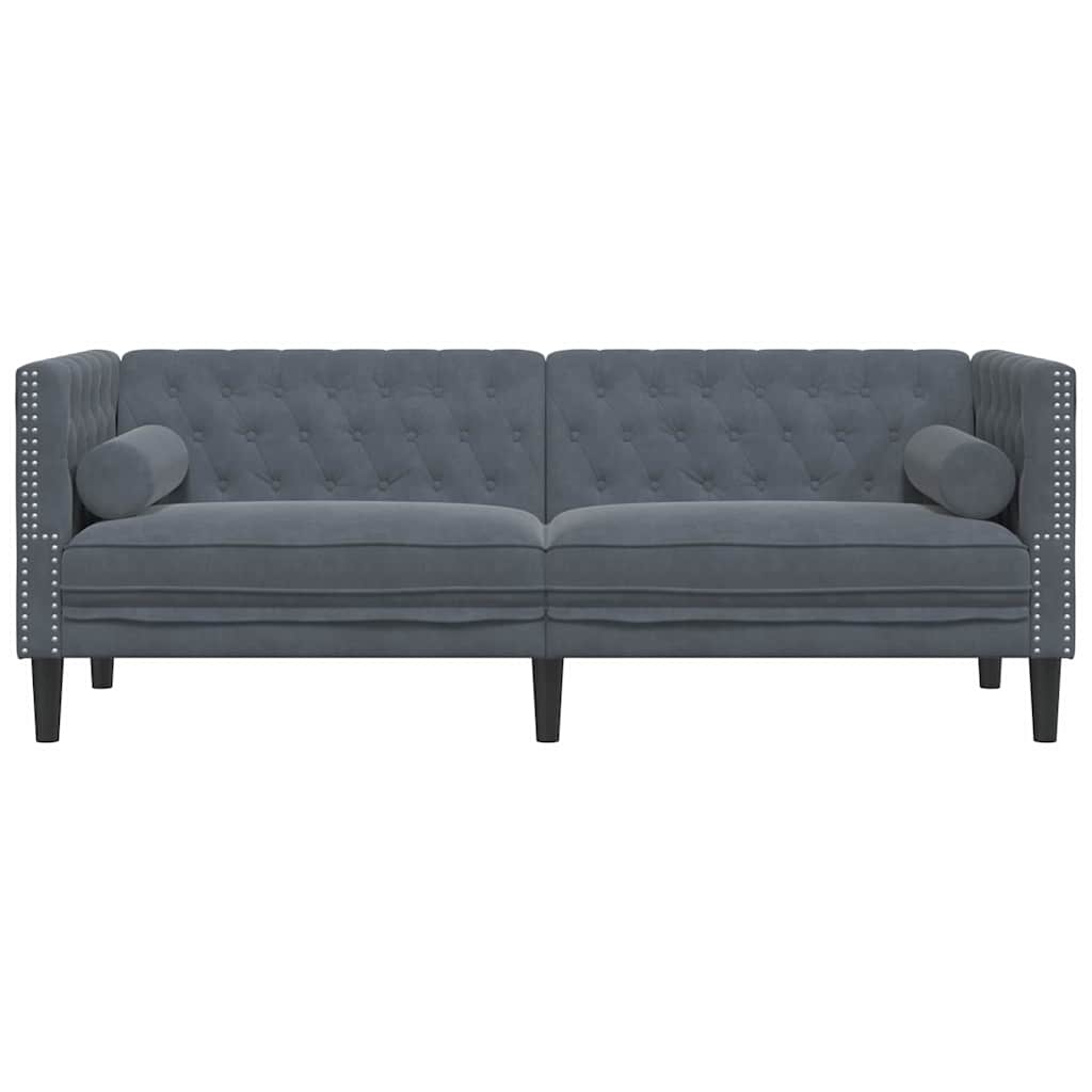 vidaXL Chesterfield Sofa Other Dark grey 194 x 74.5 x 70.5 cm Velvet