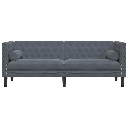 vidaXL Chesterfield Sofa Other Dark grey 194 x 74.5 x 70.5 cm Velvet
