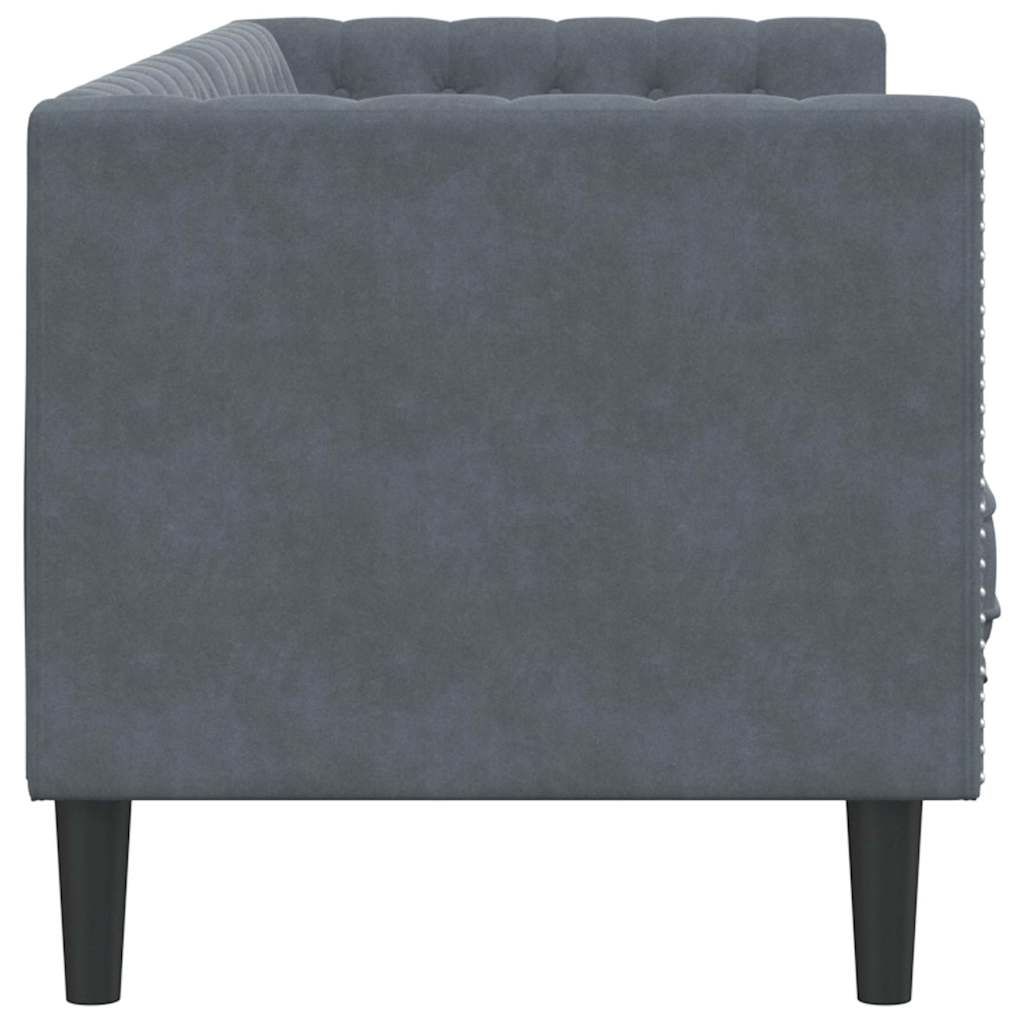 vidaXL Chesterfield Sofa Other Dark grey 194 x 74.5 x 70.5 cm Velvet