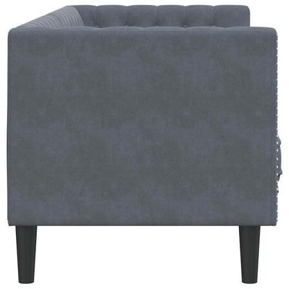 vidaXL Chesterfield Sofa Other Dark grey 194 x 74.5 x 70.5 cm Velvet