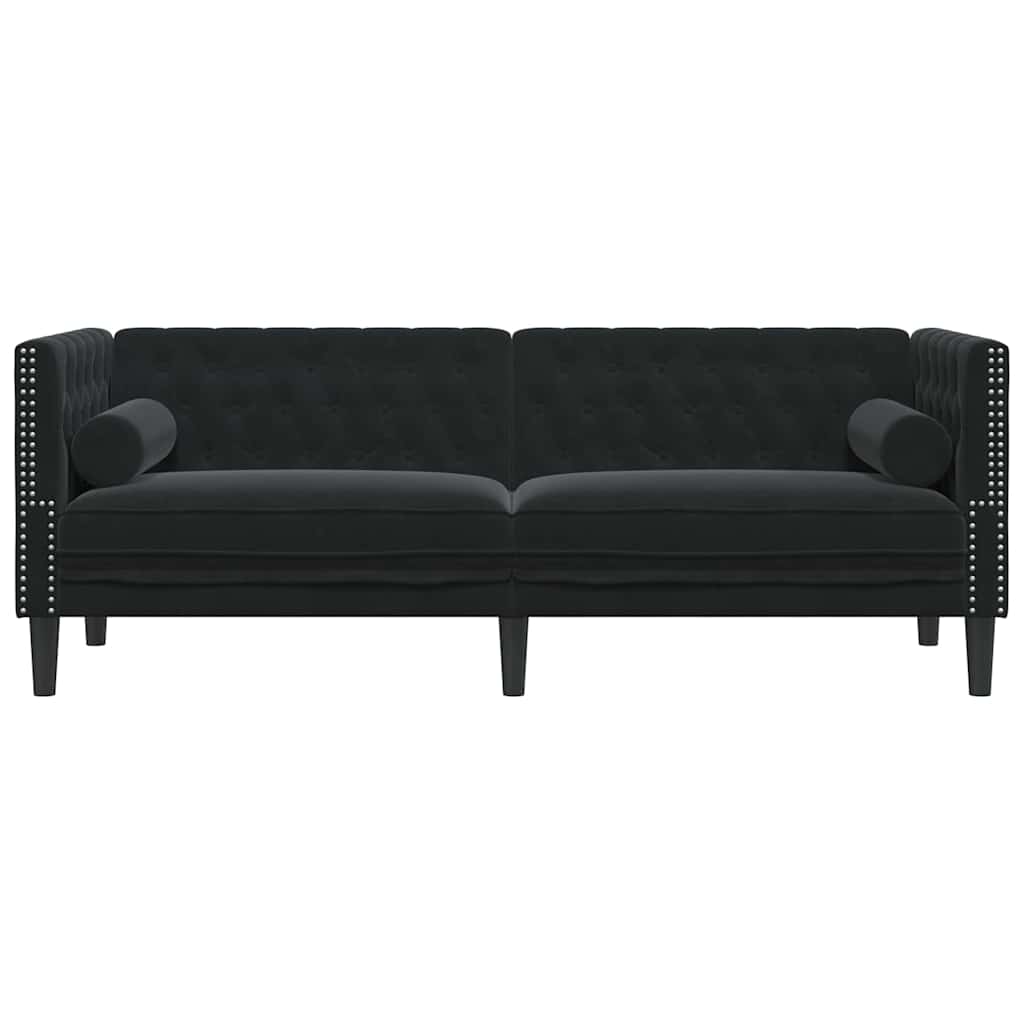 vidaXL Sofa Black 194 x 74.5 x 70.5 cm Velvet