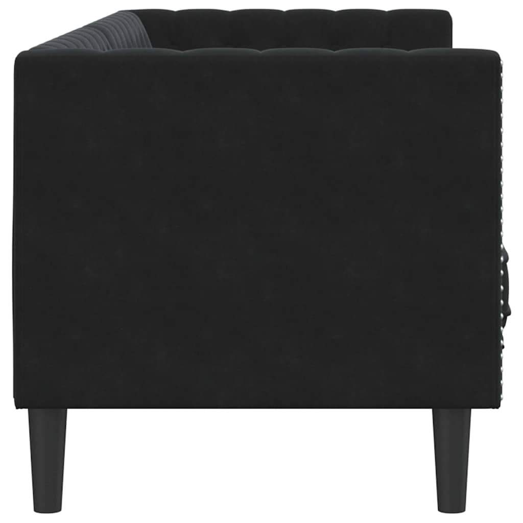 vidaXL Sofa Black 194 x 74.5 x 70.5 cm Velvet