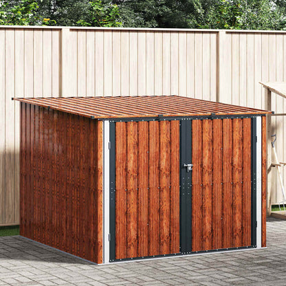 vidaXL Bike Shed 3 pcs Brown 216 x 207 x 158 cm Metal