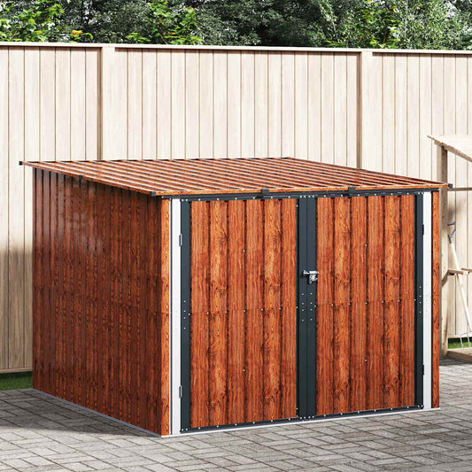 vidaXL Bike Shed 3 pcs Brown 216 x 207 x 158 cm Metal