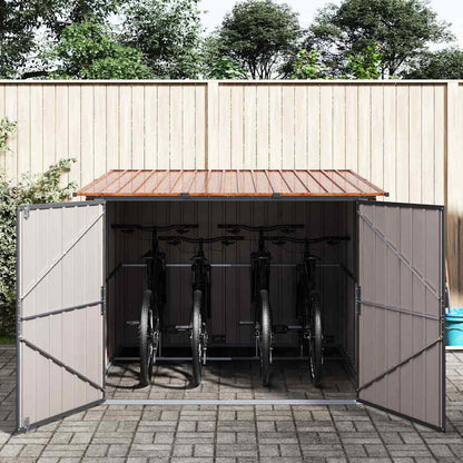 vidaXL Bike Shed 3 pcs Brown 216 x 207 x 158 cm Metal
