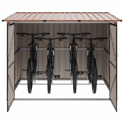 vidaXL Bike Shed 3 pcs Brown 216 x 207 x 158 cm Metal
