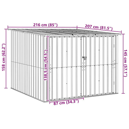 vidaXL Bike Shed 3 pcs Brown 216 x 207 x 158 cm Metal
