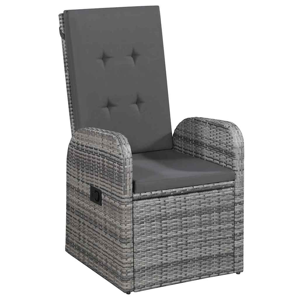 vidaXL Garden Dining Set 5 pcs Grey Poly Rattan
