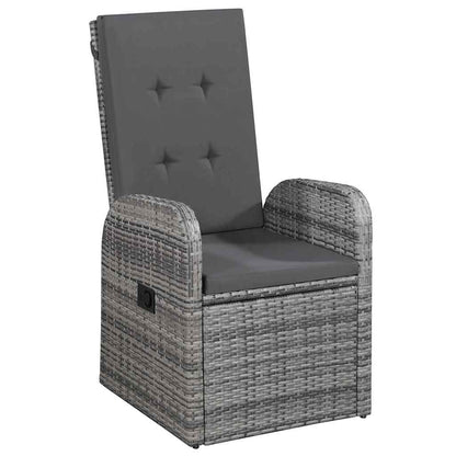 vidaXL Garden Dining Set 5 pcs Grey Poly Rattan