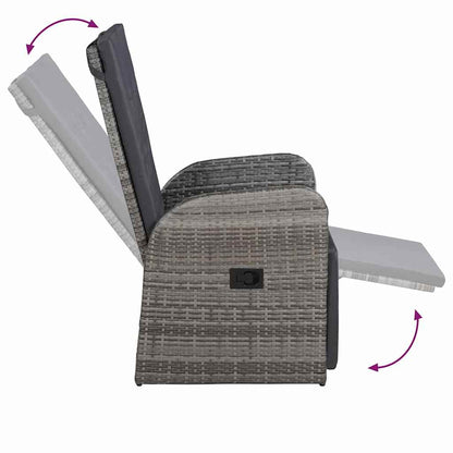 vidaXL Garden Dining Set 5 pcs Grey Poly Rattan