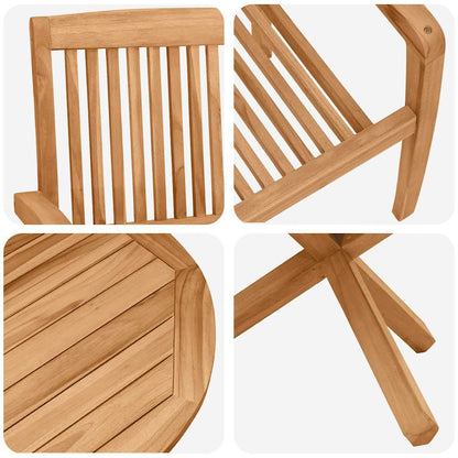 vidaXL Garden Dining Set 5 pcs Natural Solid Acacia Wood