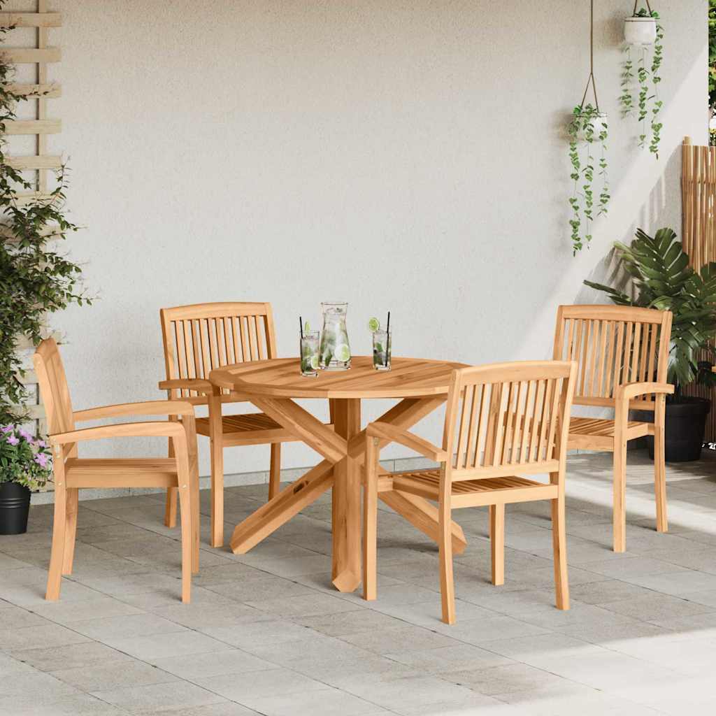 vidaXL Garden Dining Set 5 pcs Natural Solid Acacia Wood
