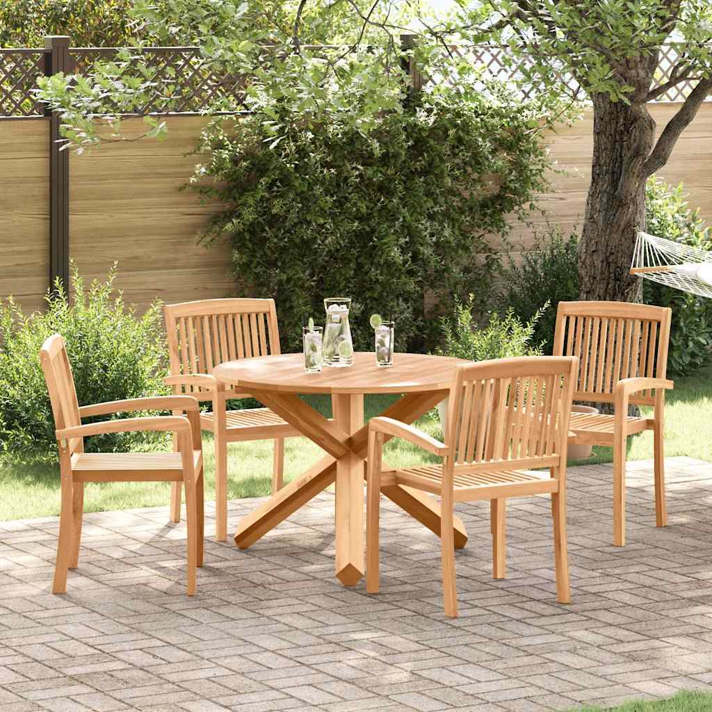 vidaXL Garden Dining Set 5 pcs Natural Solid Acacia Wood