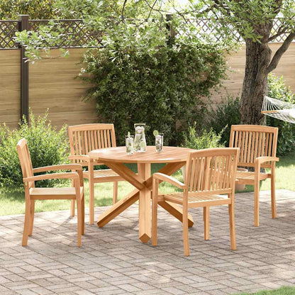 vidaXL Garden Dining Set 5 pcs Natural Solid Acacia Wood