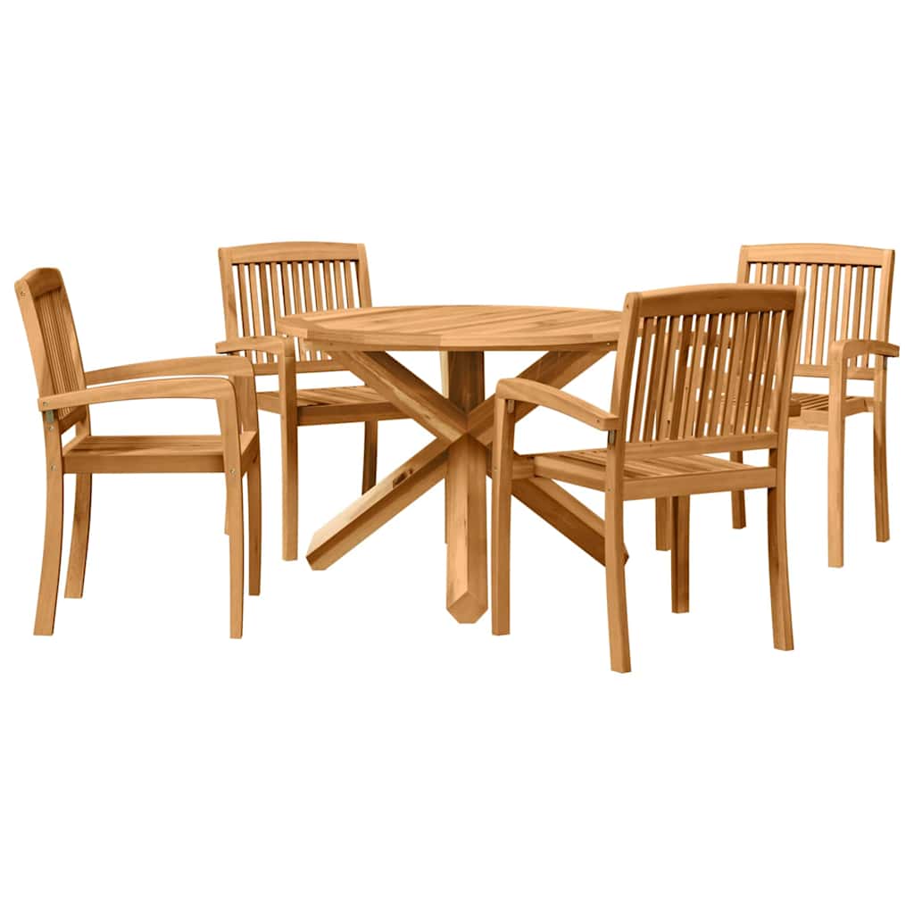 vidaXL Garden Dining Set 5 pcs Natural Solid Acacia Wood