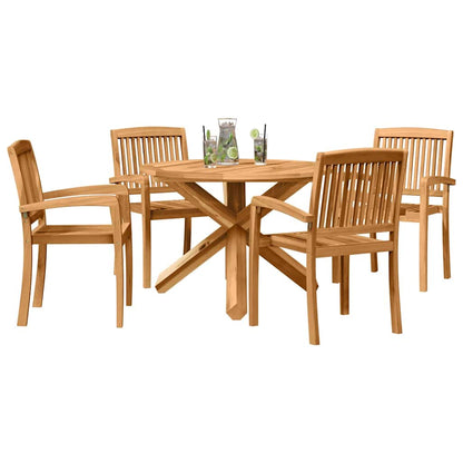 vidaXL Garden Dining Set 5 pcs Natural Solid Acacia Wood