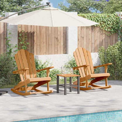 vidaXL Adirondack Rocking Chair 2 pcs Brown Solid Teak wood