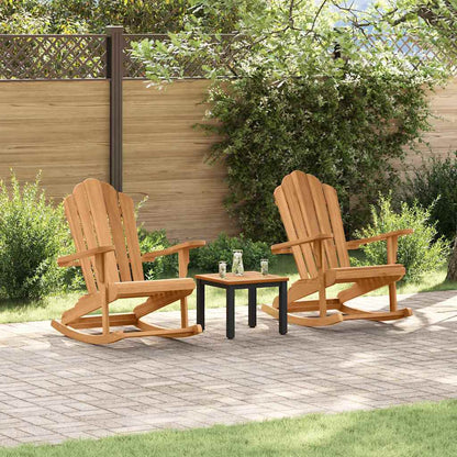 vidaXL Adirondack Rocking Chair 2 pcs Brown Solid Teak wood