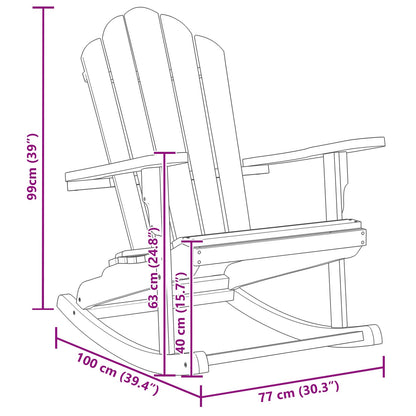 vidaXL Adirondack Rocking Chair 2 pcs Brown Solid Teak wood