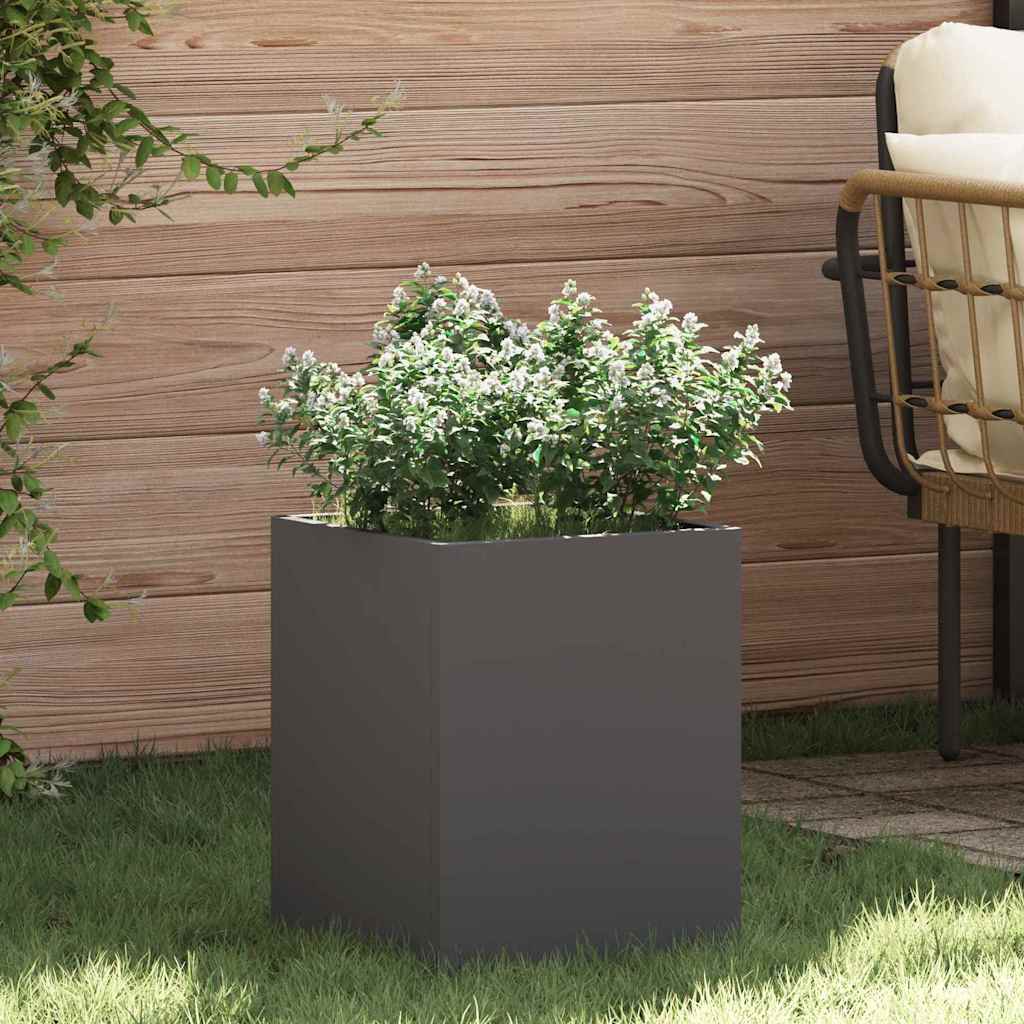 vidaXL Garden Planter Black 32 x 32 x 40 cm Cold-rolled Steel