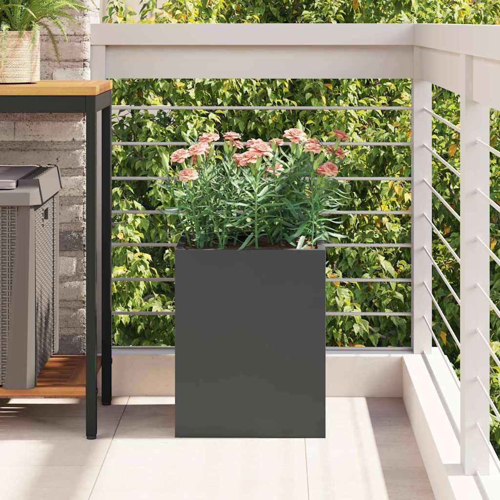 vidaXL Garden Planter Black 32 x 32 x 40 cm Cold-rolled Steel