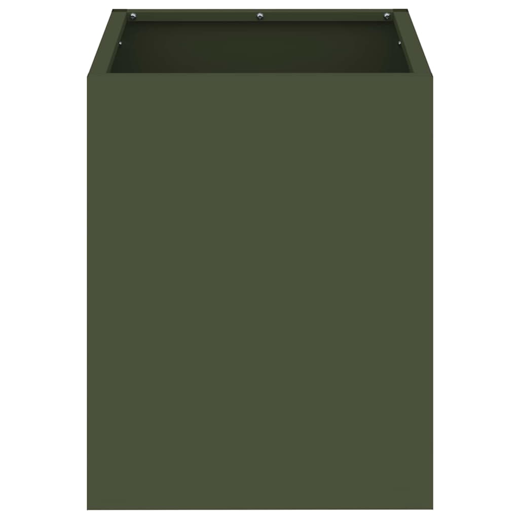 vidaXL Garden Planter Olive Green 32 x 32 x 40 cm Cold-rolled Steel