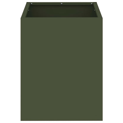 vidaXL Garden Planter Olive Green 32 x 32 x 40 cm Cold-rolled Steel