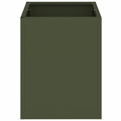 vidaXL Garden Planter Olive Green 32 x 32 x 40 cm Cold-rolled Steel