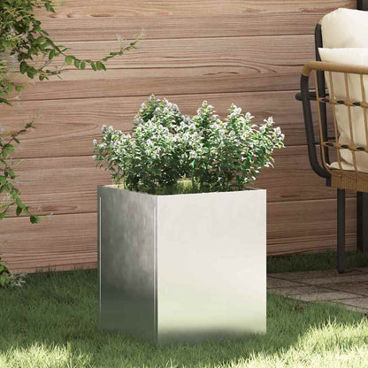 vidaXL Garden Planter Galvanised Steel 32 x 32 x 40 cm