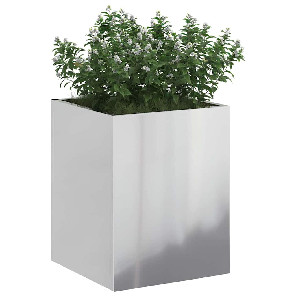 vidaXL Garden Planter Galvanised Steel 32 x 32 x 40 cm