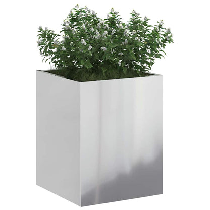 vidaXL Garden Planter Galvanised Steel 32 x 32 x 40 cm