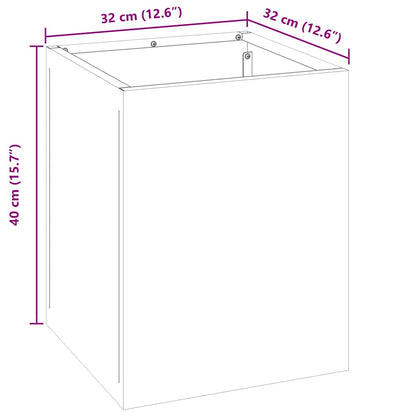 vidaXL Garden Planter Galvanised Steel 32 x 32 x 40 cm