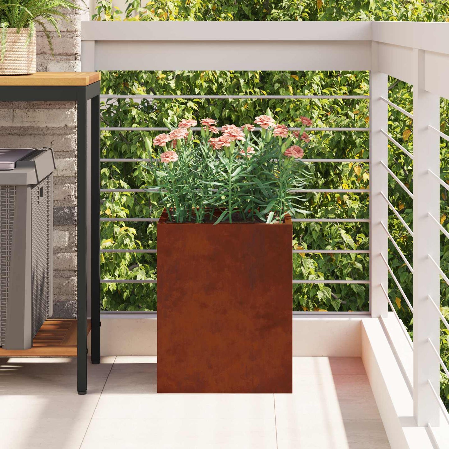 vidaXL Garden Planter Rusty 32 x 32 x 40 cm Weathering Steel