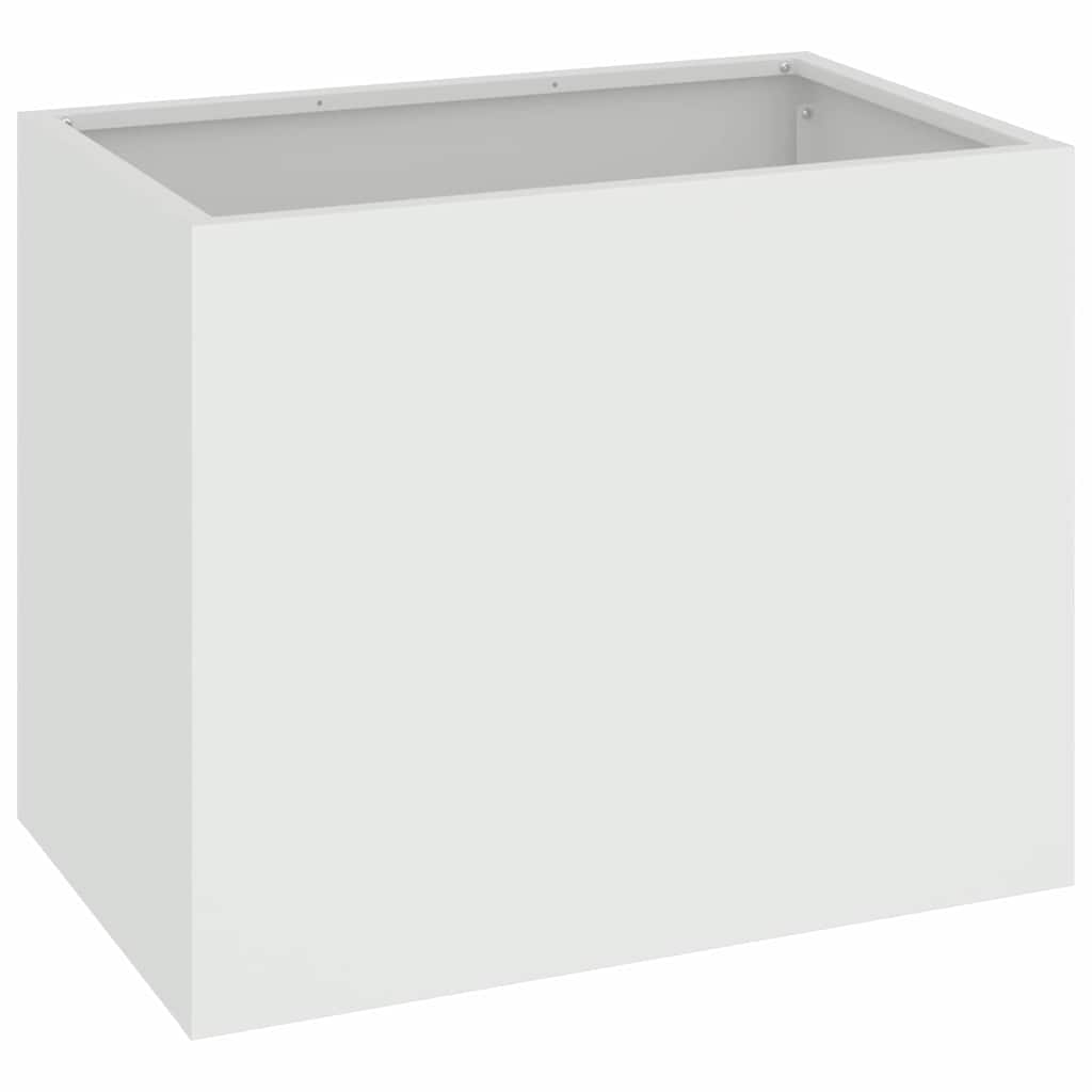 vidaXL Garden Planter White 50 x 32 x 40 cm Cold-rolled steel