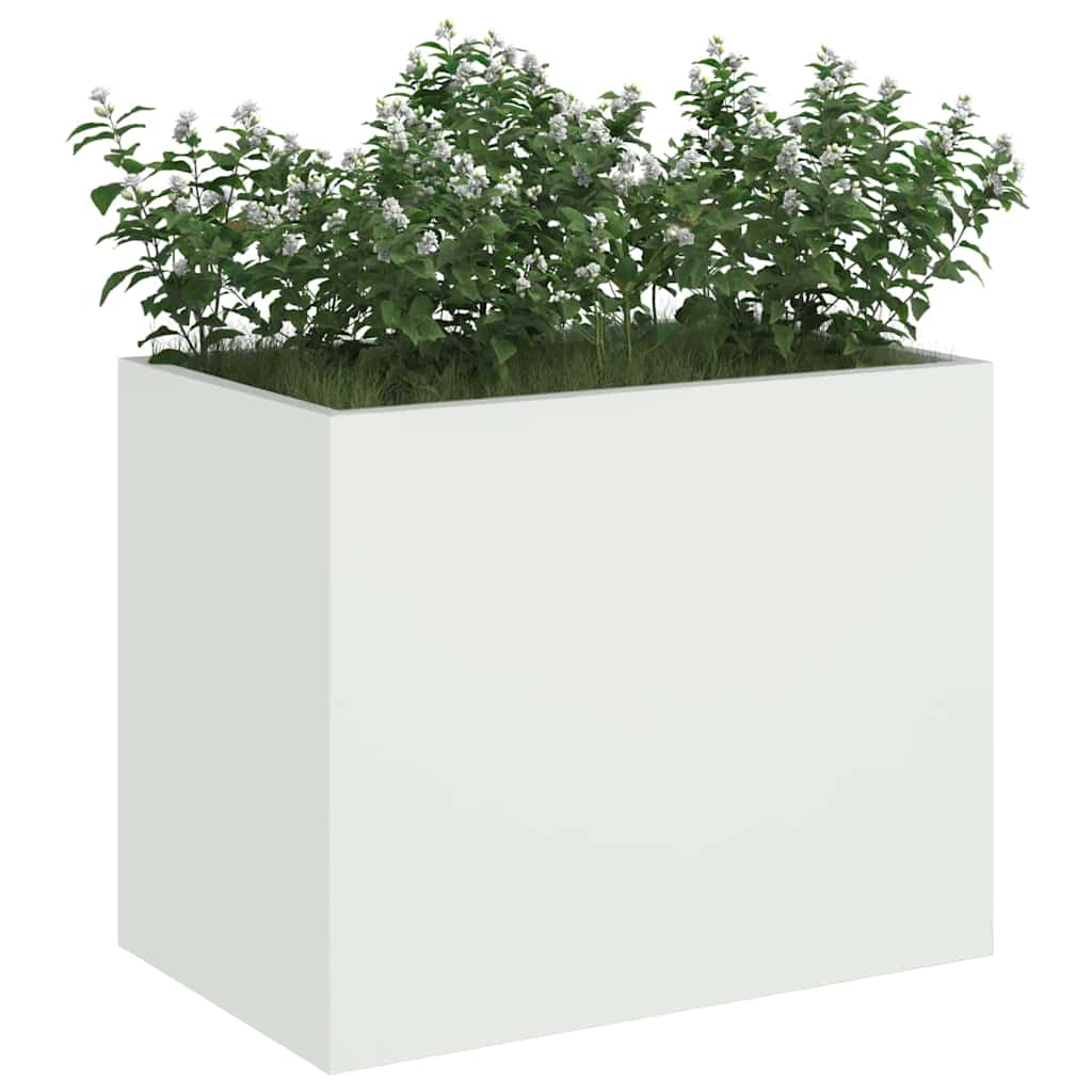 vidaXL Garden Planter White 50 x 32 x 40 cm Cold-rolled steel