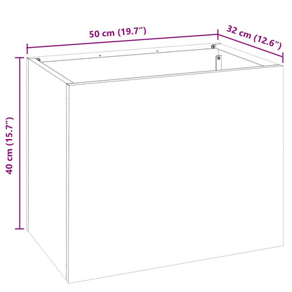 vidaXL Garden Planter White 50 x 32 x 40 cm Cold-rolled steel